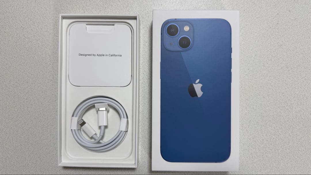 Apple iPhone 13 ブルー 本体 256GB 箱、充電ケーブル付