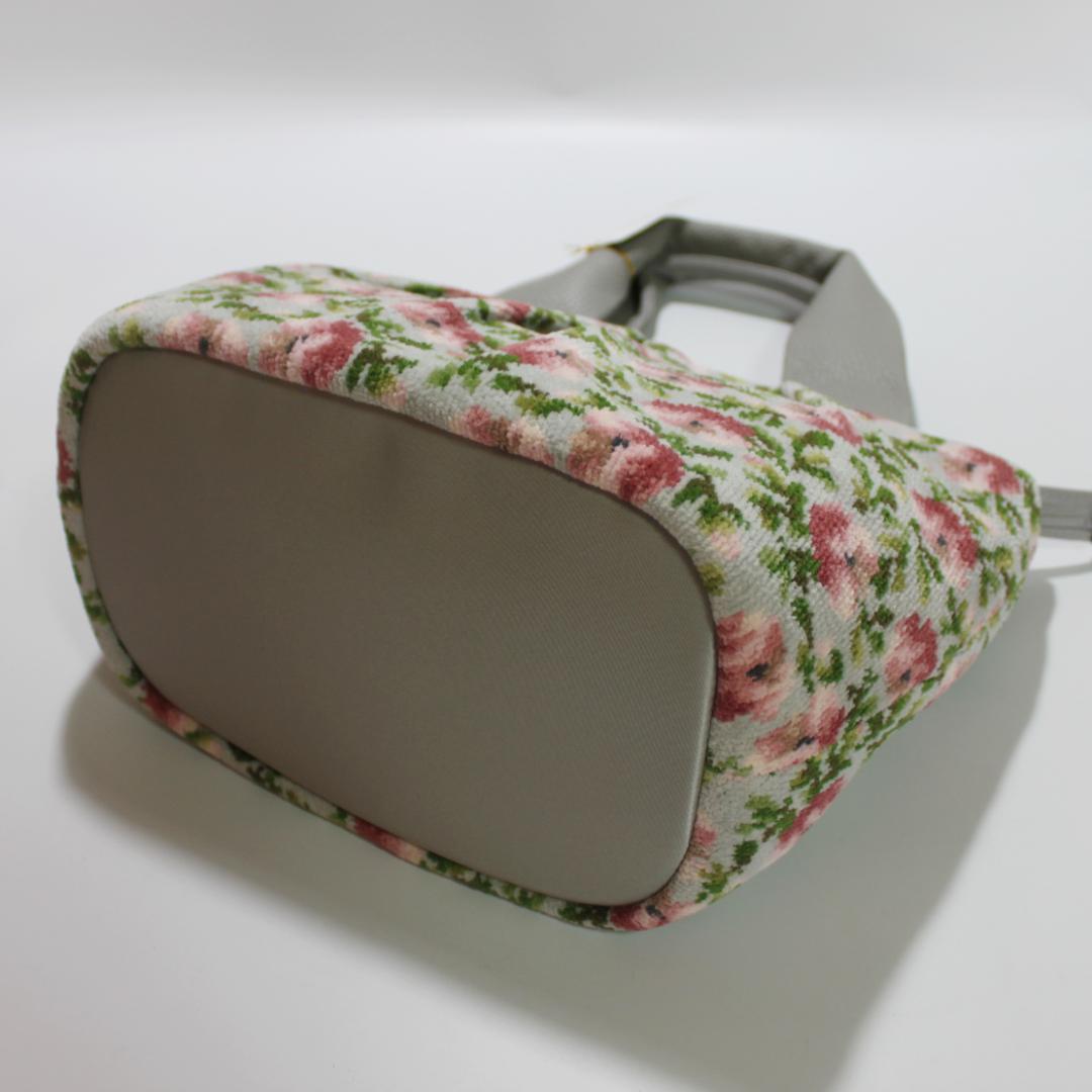 【新品タグ付】FEILER フェイラー ハンドバッグ 花柄 グレー シュニール織