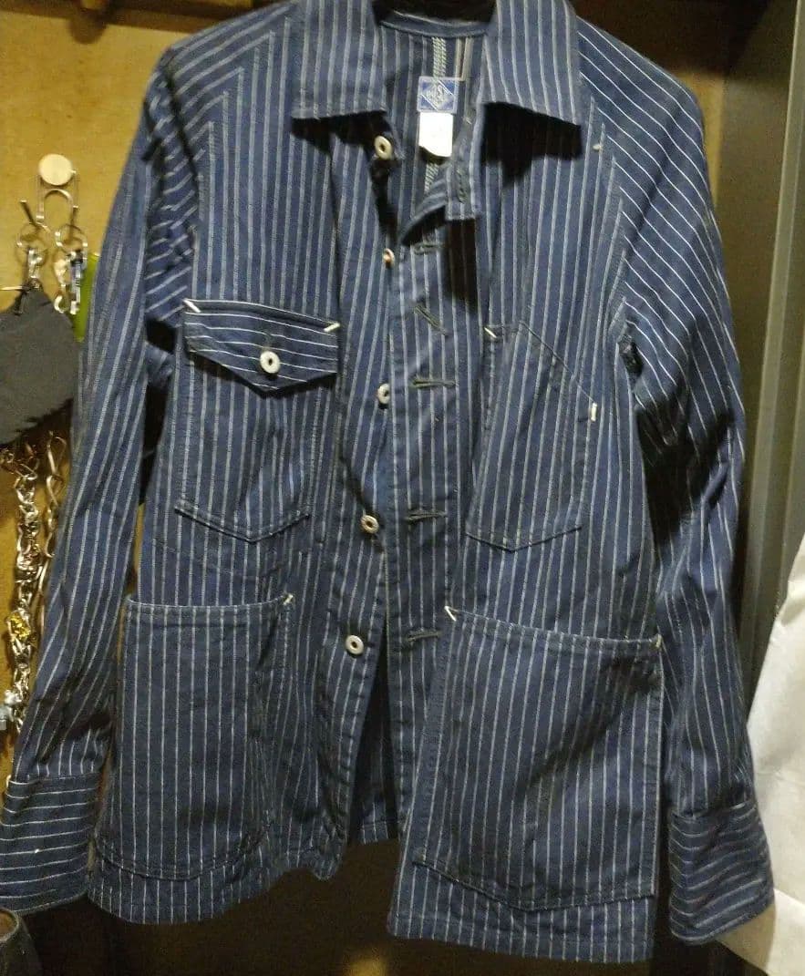 POST O'ALLS ストライプカバーオール Mサイズ