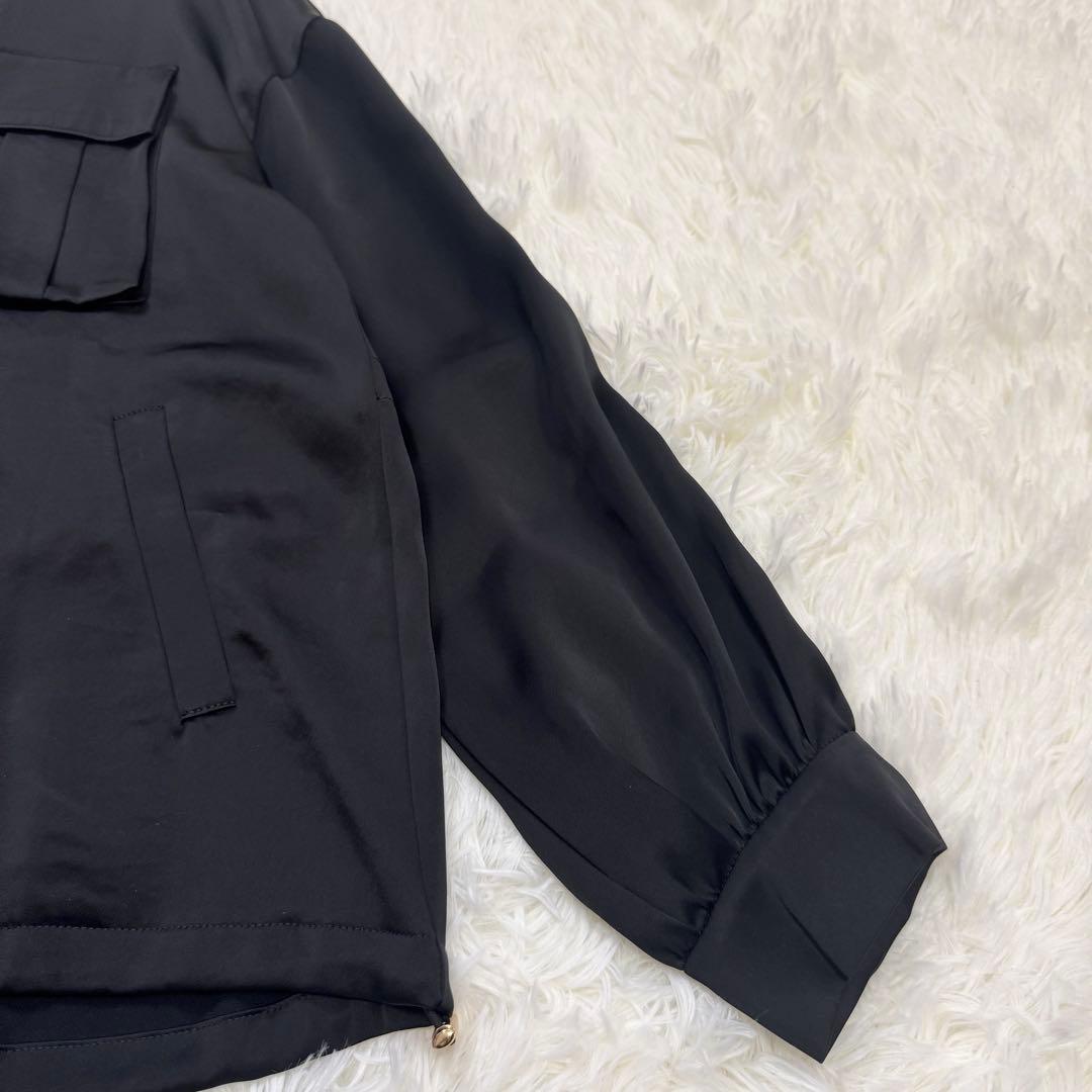 美品 2023年 グレースコンチネンタル トリアセサテンフーディー ブラック