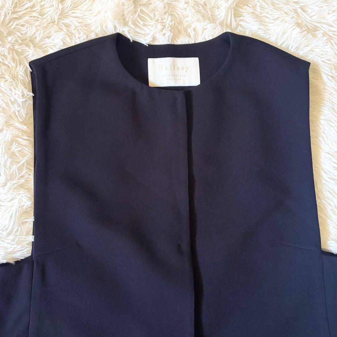 ボールジィ　23ss　ドライアムンゼン クルーネックロングジレ ネイビー 36