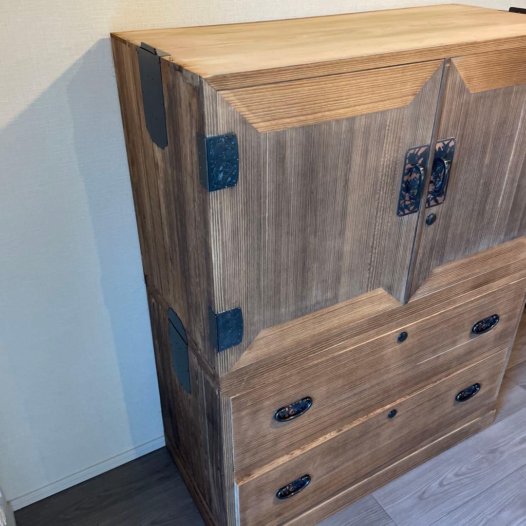 42 43)桐箪笥　アンティーク　チェスト　古家具　和箪笥　着物