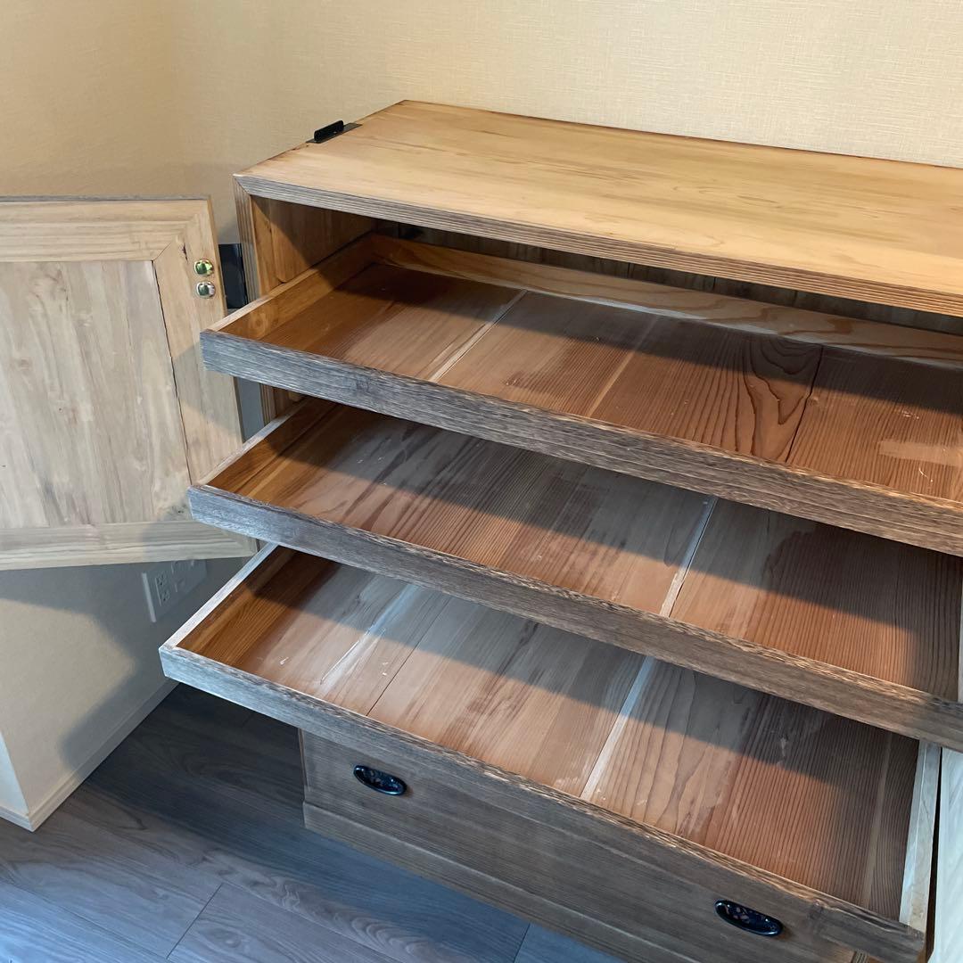 42 43)桐箪笥　アンティーク　チェスト　古家具　和箪笥　着物