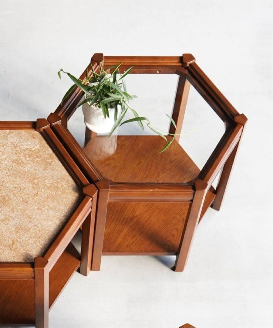 acme furniture BROOKS HEXAGON TABLE ガラス