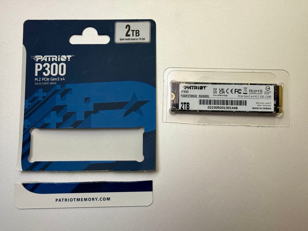 パトリオット M.2 SSD 2TB P300 中古