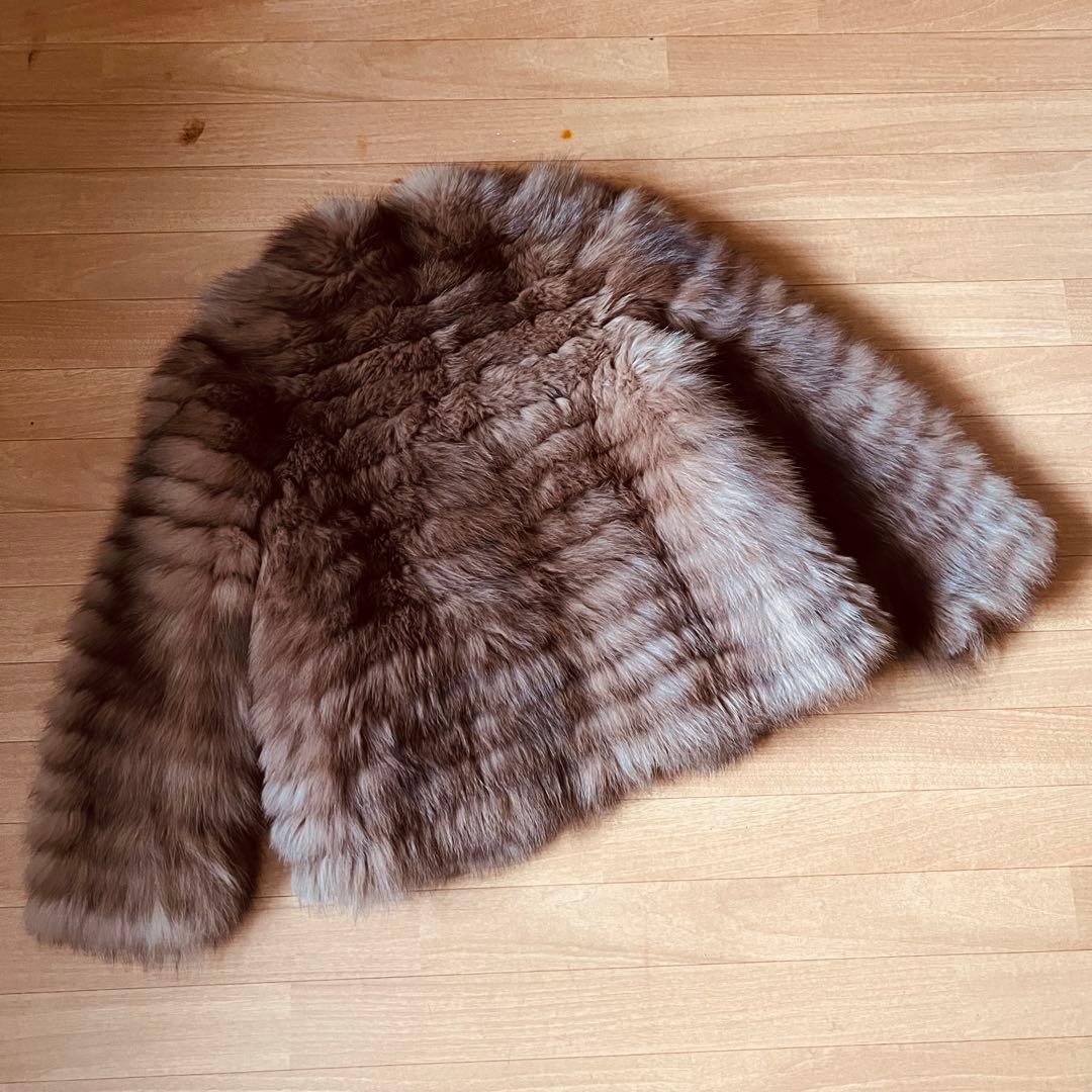 破格値お値下げ不可　本物ブルーフォックス毛皮ジャケットコート　定価36万タグ