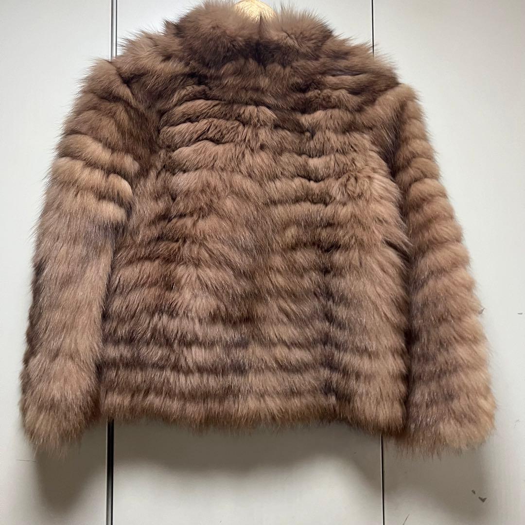 破格値お値下げ不可　本物ブルーフォックス毛皮ジャケットコート　定価36万タグ