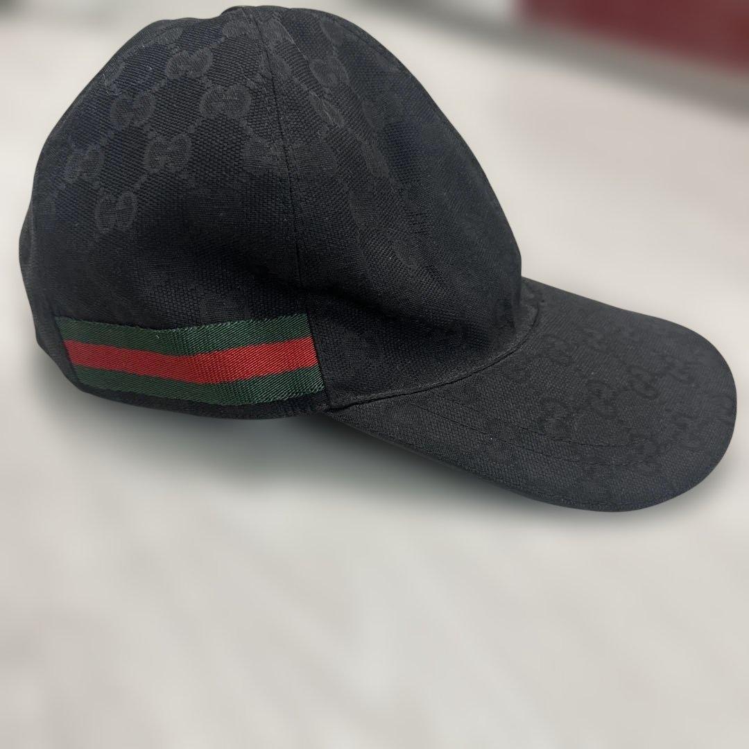 gucci 黒　キャップ　gg