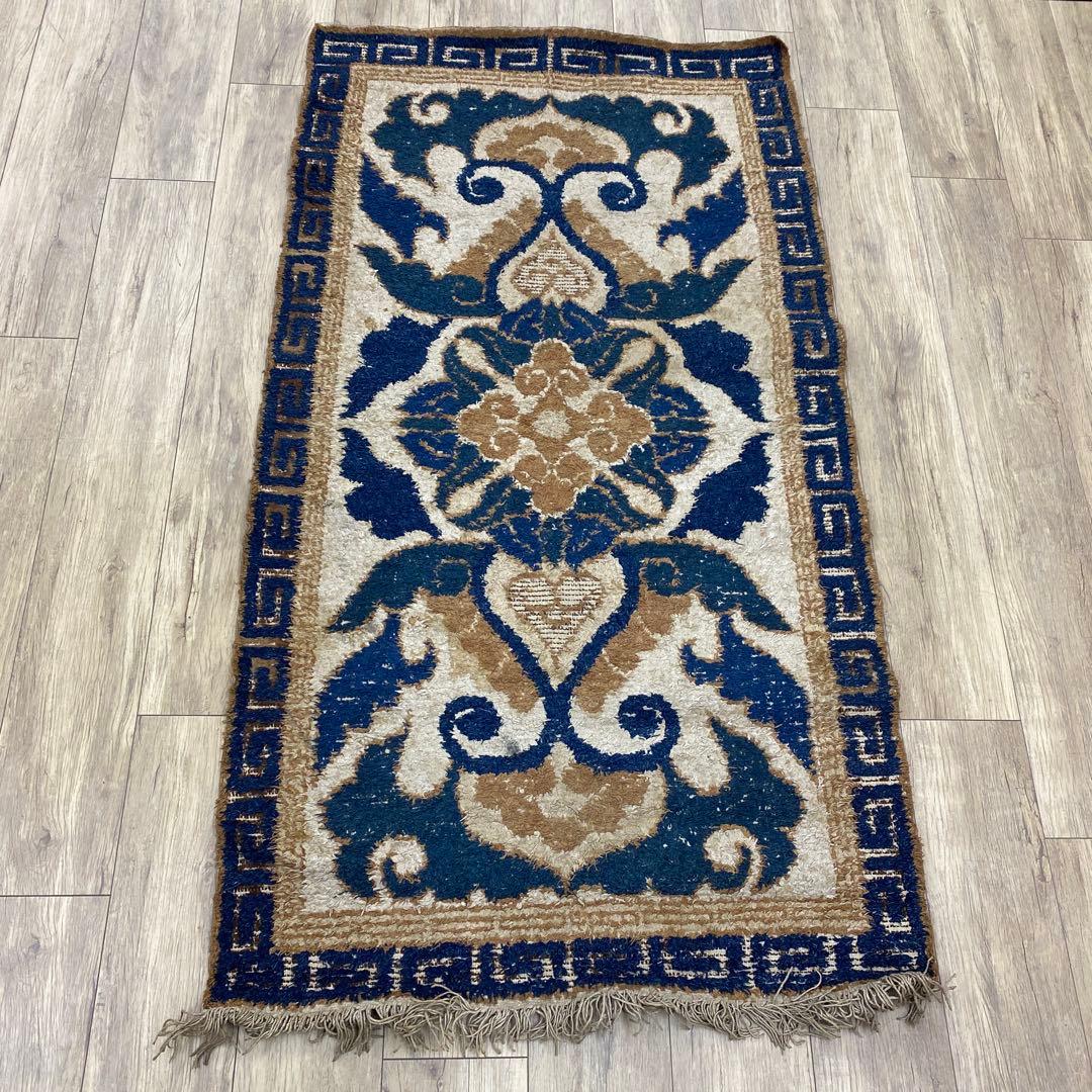 鍋島段通A 約173×93㎝　東さ7-1219③