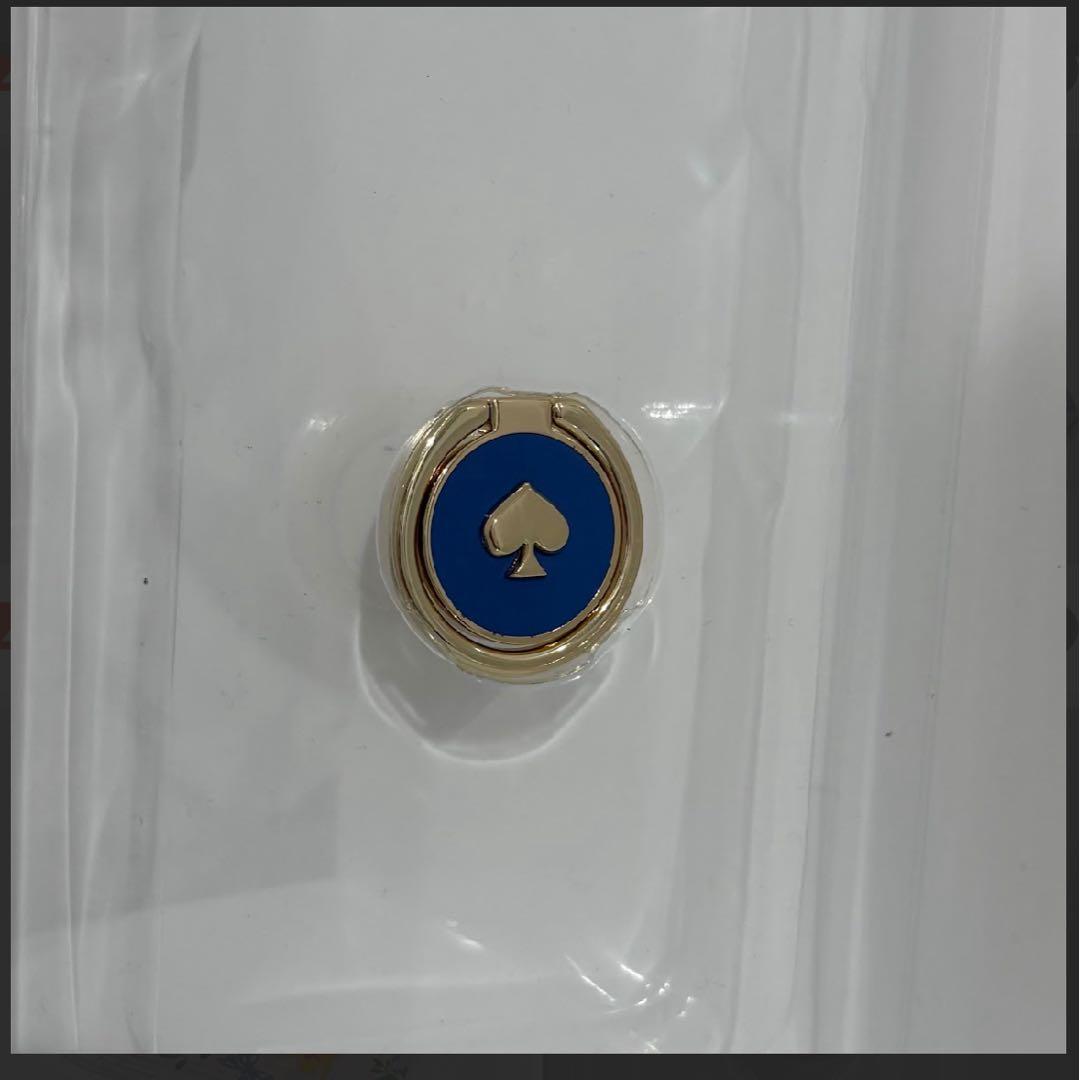 KATE SPADE iPhone14Proスマホリング付属 クリームマルチ1