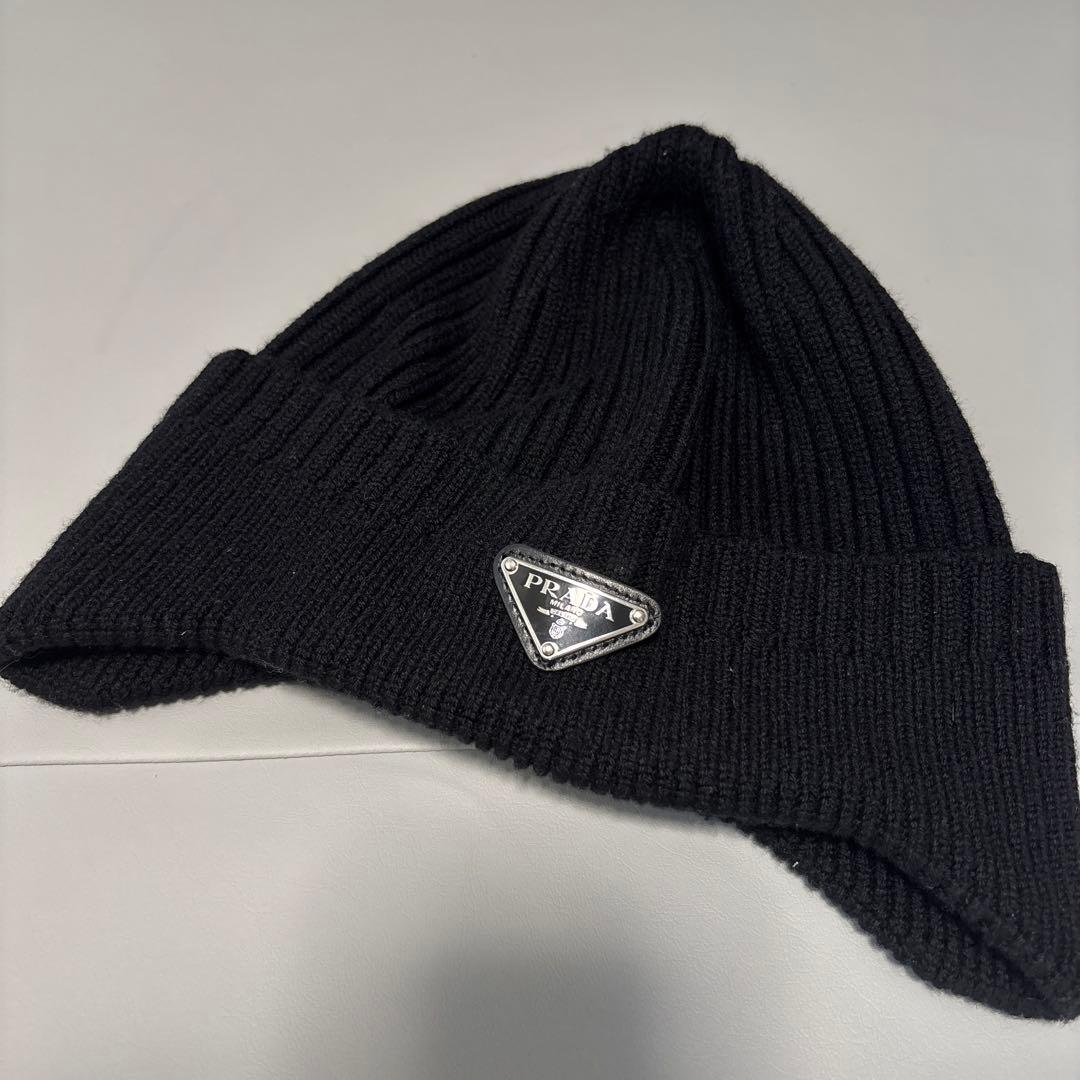 PRADA ブラック ニット帽 XL