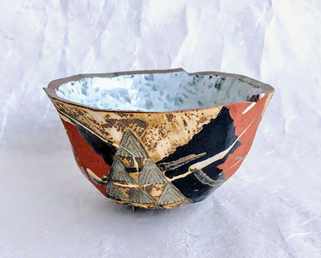 彩文茶碗 (熊本義孝 作) 未使用 新品同様