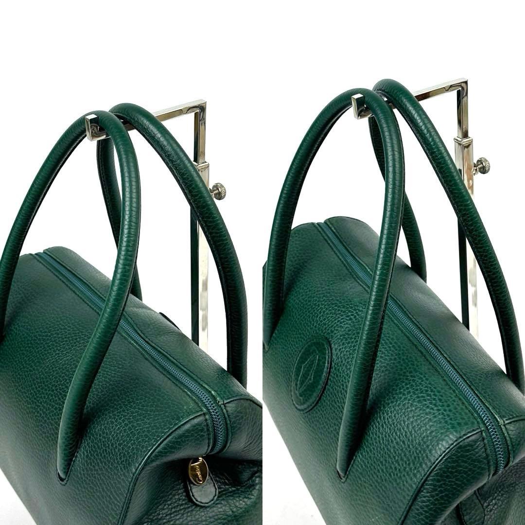 ねこたい カルティエ マストライン ハンドバッグ ゴールド金具 裏地総柄