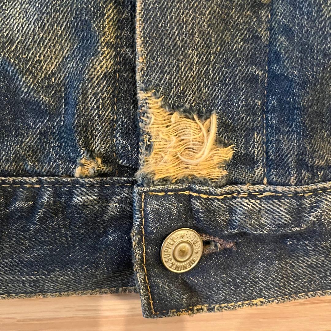 DENIM & SUPPLY RALPH LAUREN Gジャン Lダメージ加工