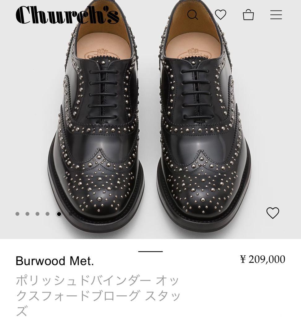 church's チャーチ　BURWOOD2S スタッズレザーシューズ 7.5