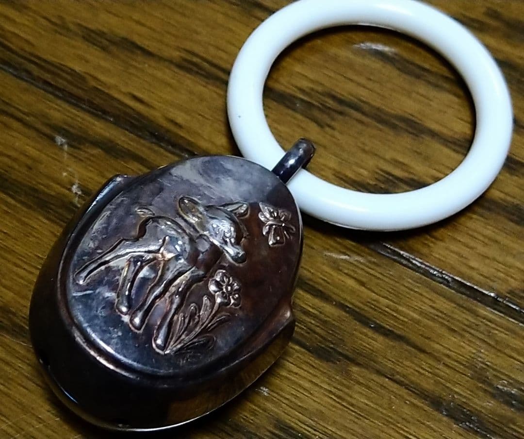 アンティーク赤ちゃん用ガラガラ・こじかのバンビ・昭和レトロ