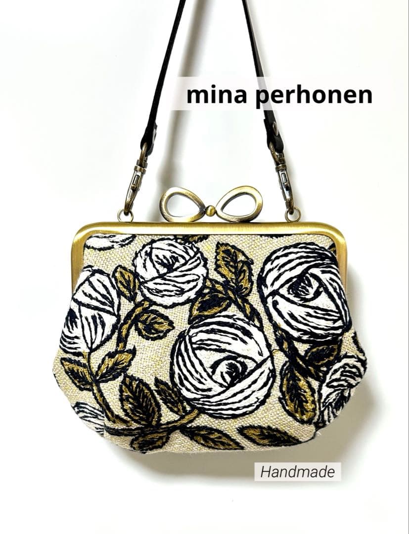 【専用2点】ミナペルホネンrosy ロージー がま口ミニバッグ風♪リボン口金 他