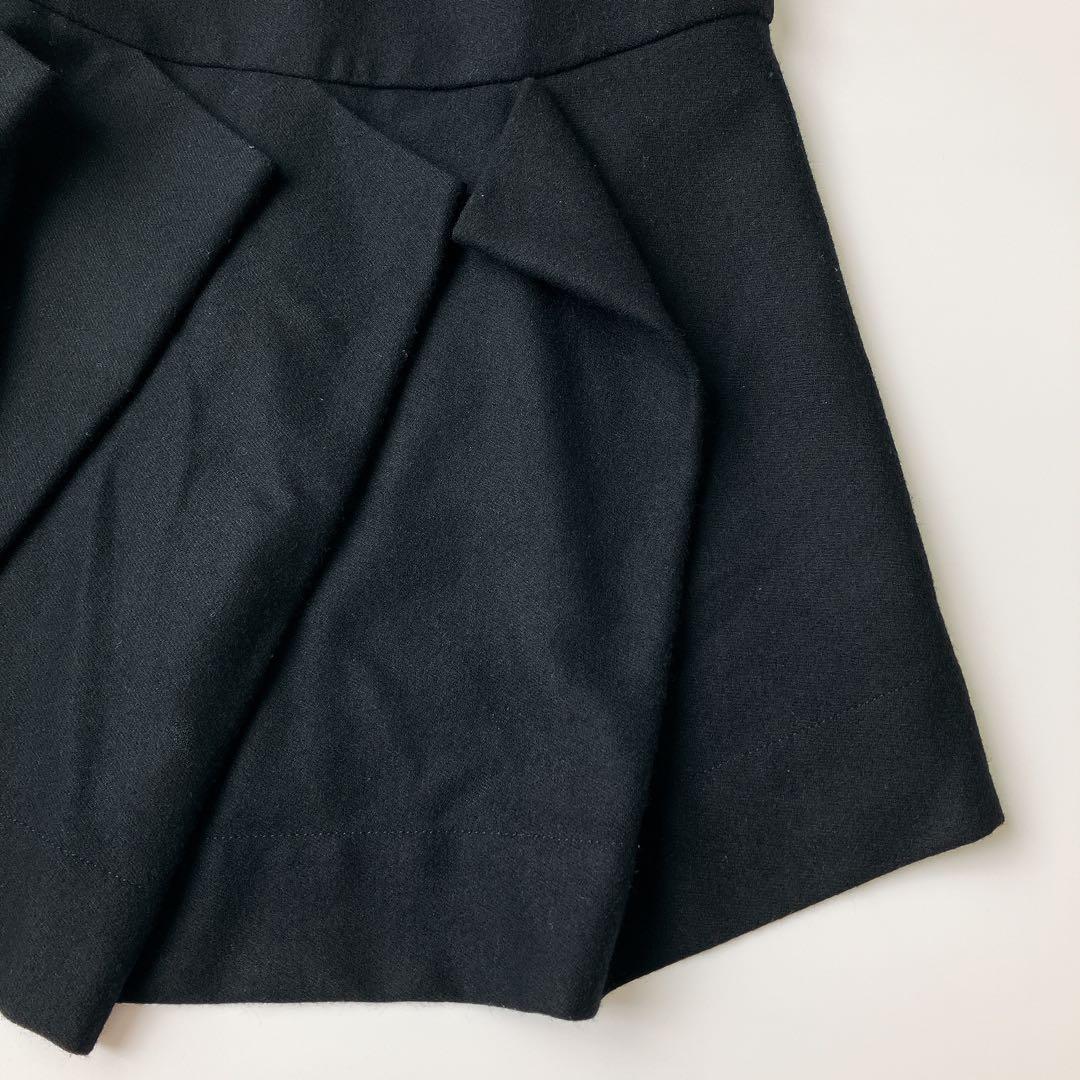 ヴィヴィアンウエストウッド カシミヤ ウール スカート 黒 プリーツ 変形