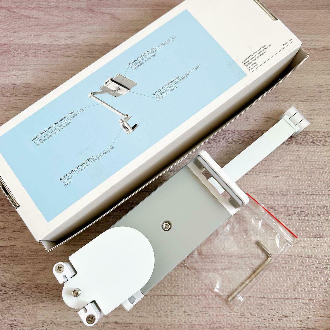 ☆ アームスタンド スマホ タブレット ホルダー クランプ式 アルミ 省スペース