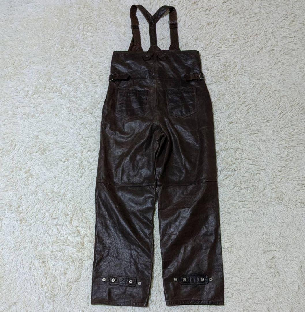 絶賛断捨離テン ハーレーダビッドソン オーバーオール 本革 ダークブラウン