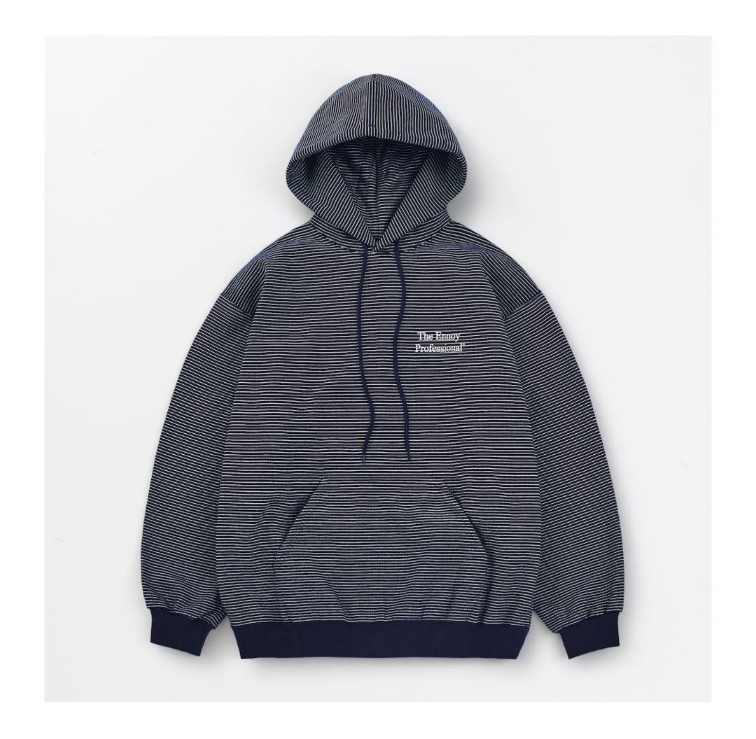 5*2様 ennoy エンノイBORDER HOODIE SWEAT (NAVY