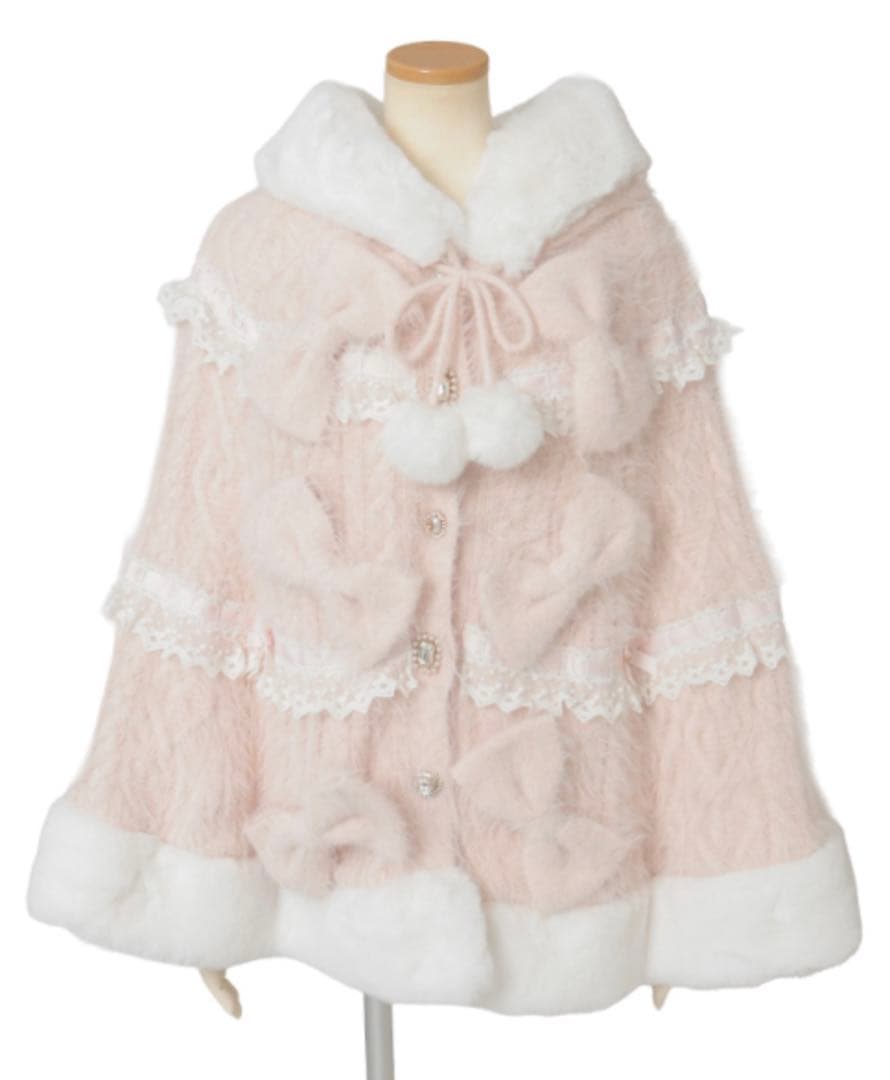 LIZLISA リズリサ　ミルフィーユレースポンチョ　ピンク