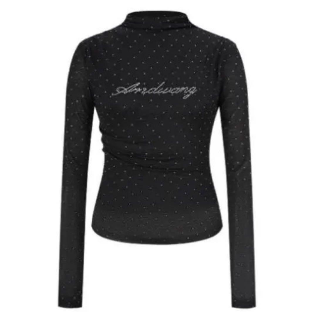 andwang AND bijou high neck tops ブラック