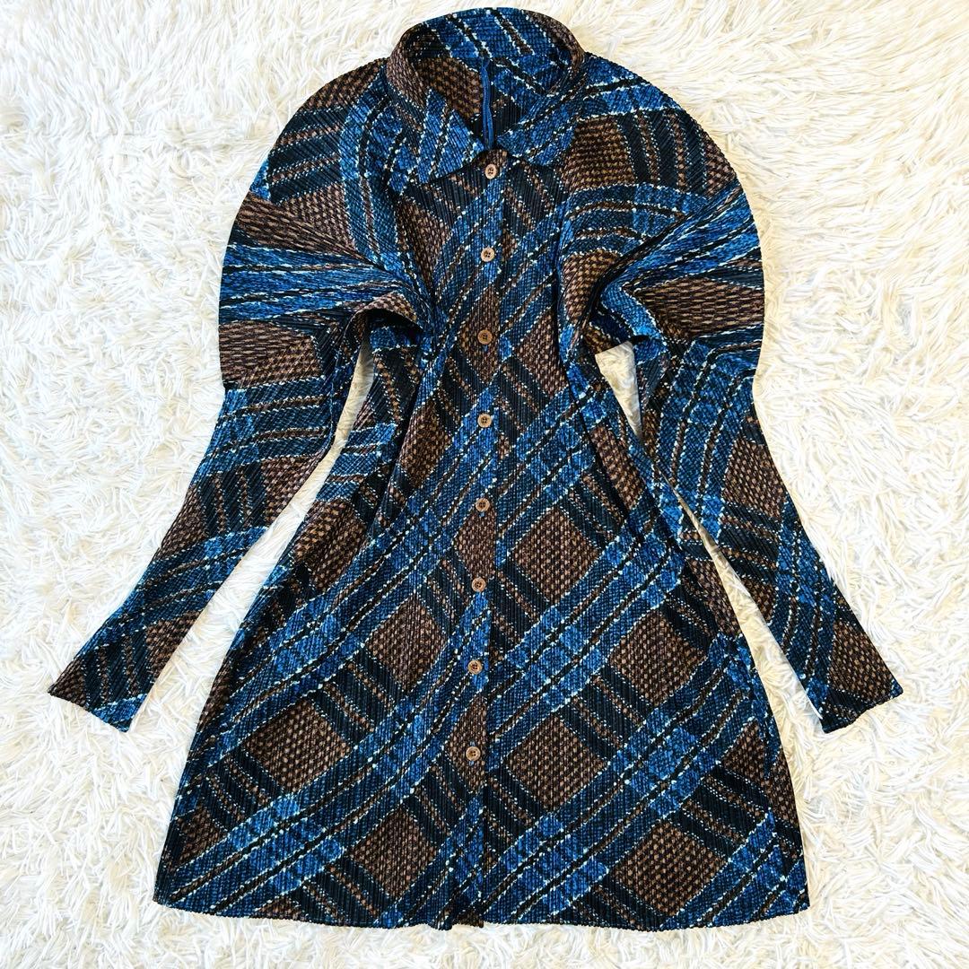 プリーツプリーズ ロングカーディガン バルーンスリーブ イッセイミヤケ