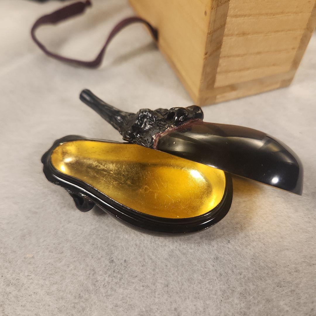 黄*玉様 茶道具　香合　乾漆　茄子