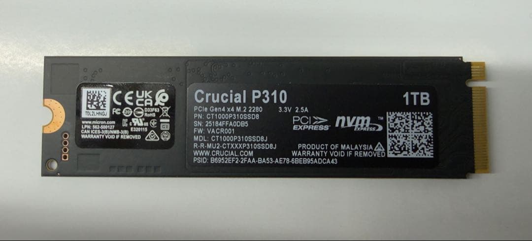 内蔵型SSD Crucial P310 NVMe M.2 SSD 1TB