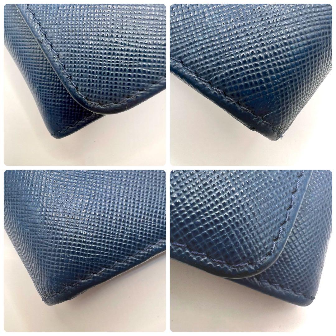 PRADA プラダ サフィアーノ 長財布 二つ折り 青 リボン 人気 フラップ