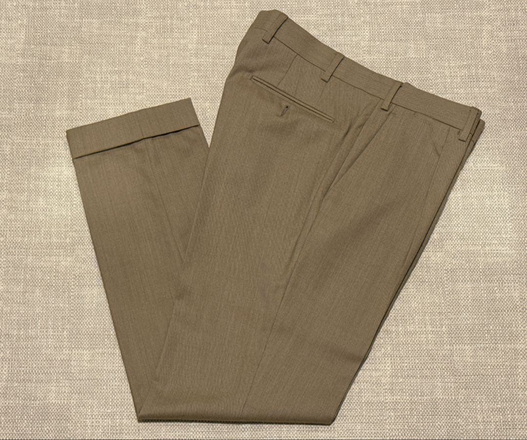 ジェルマーノ GERMANO ウールストレッチフランネルスラックス 48 PT