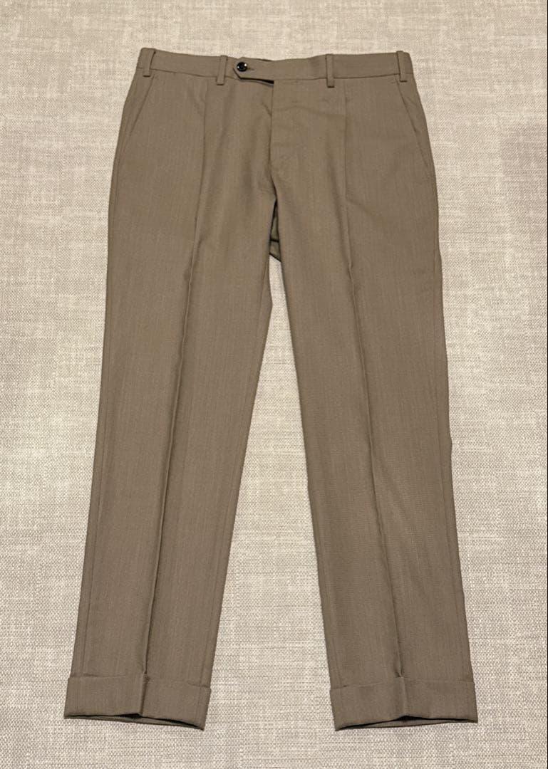 ジェルマーノ GERMANO ウールストレッチフランネルスラックス 48 PT