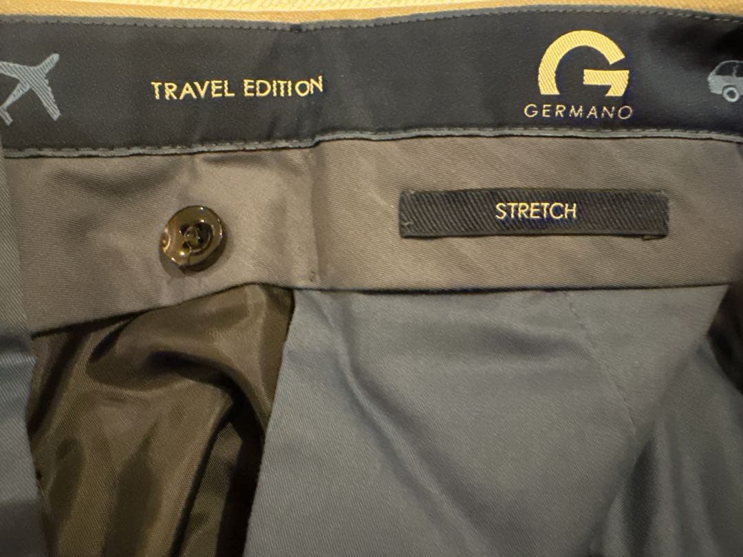 ジェルマーノ GERMANO ウールストレッチフランネルスラックス 48 PT