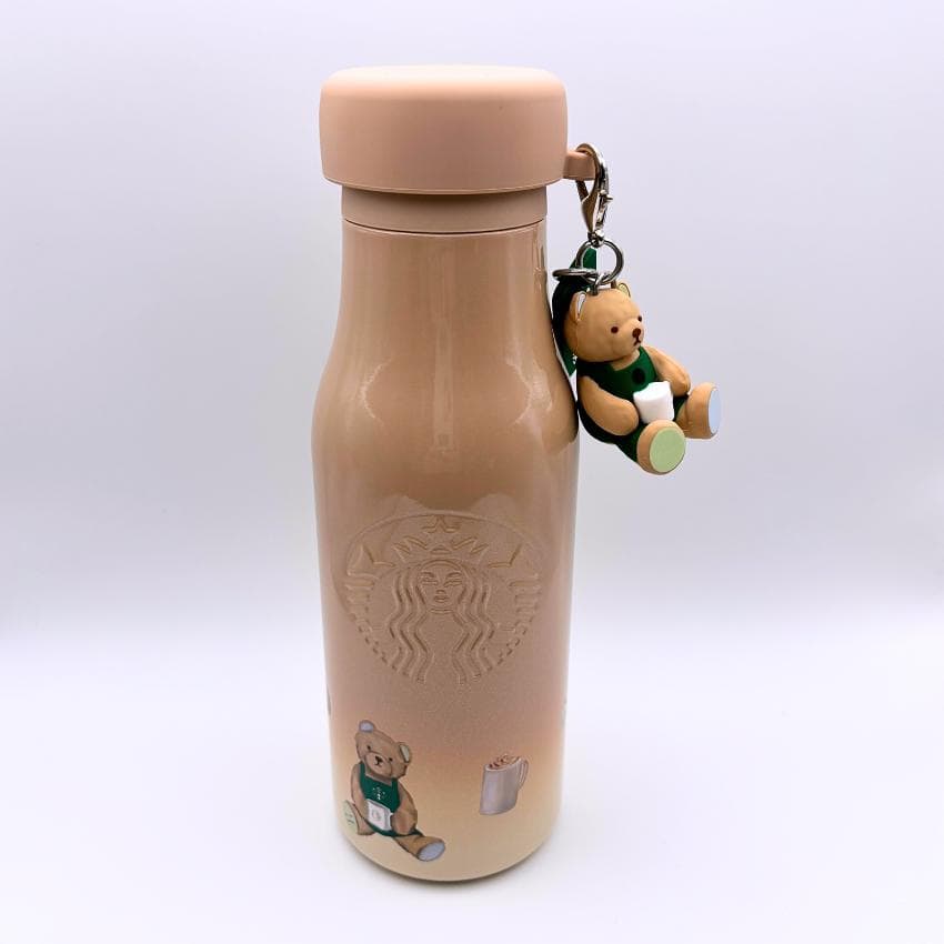 gelato pique リッドカバーベアチャーム付きステンレスボトル ベージュ