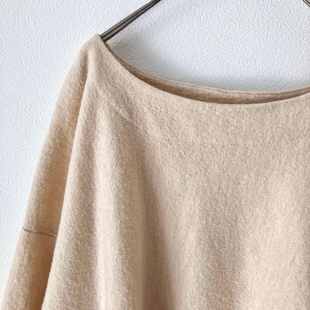 45R 縮絨ウール 裾刺繍 オーバーサイズチュニックプルオーバー トップス