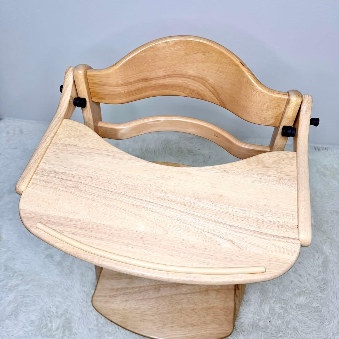 美品 大和屋 すくすくチェアプラス テーブル&ガード付き 1501 木製