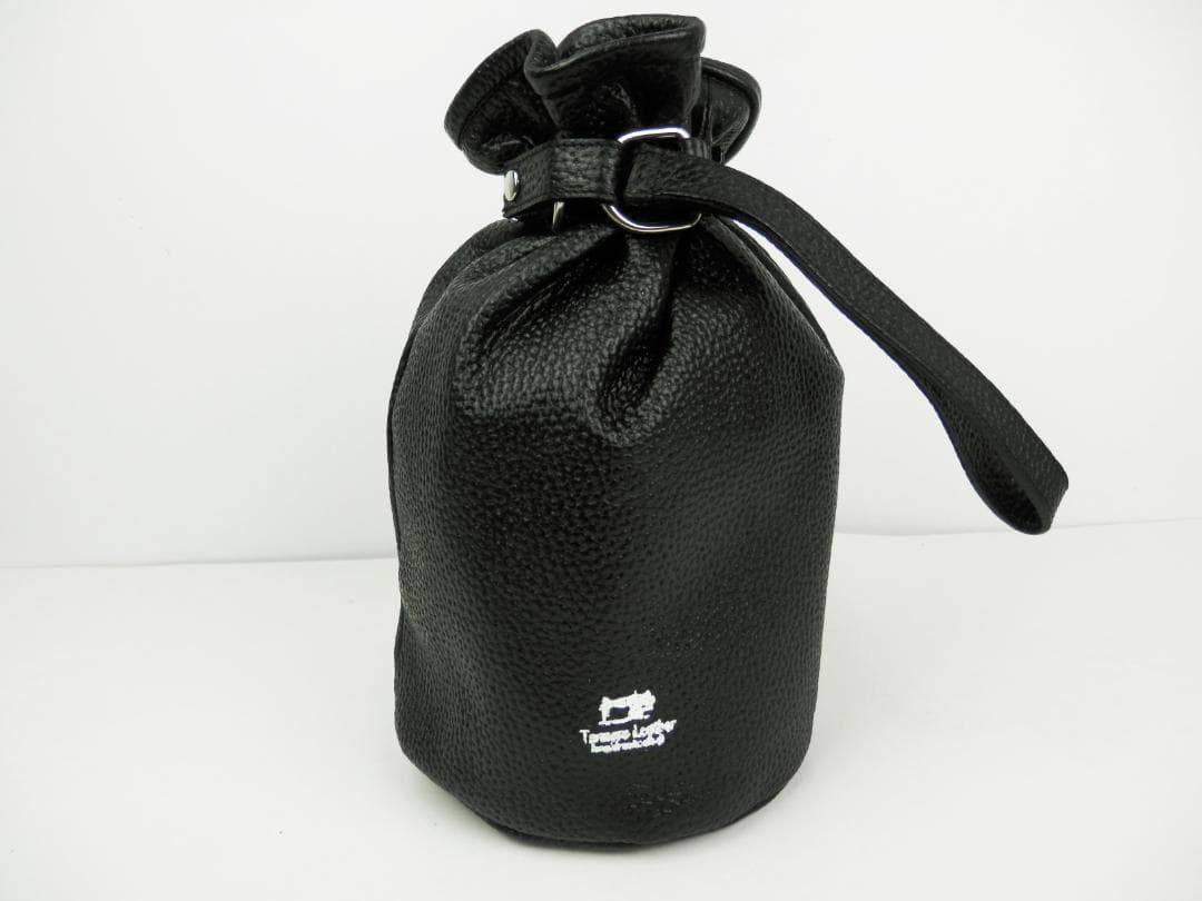 本革巾着バック ブラック メンズ 大人レザーHashimoto 匠の技 日本製