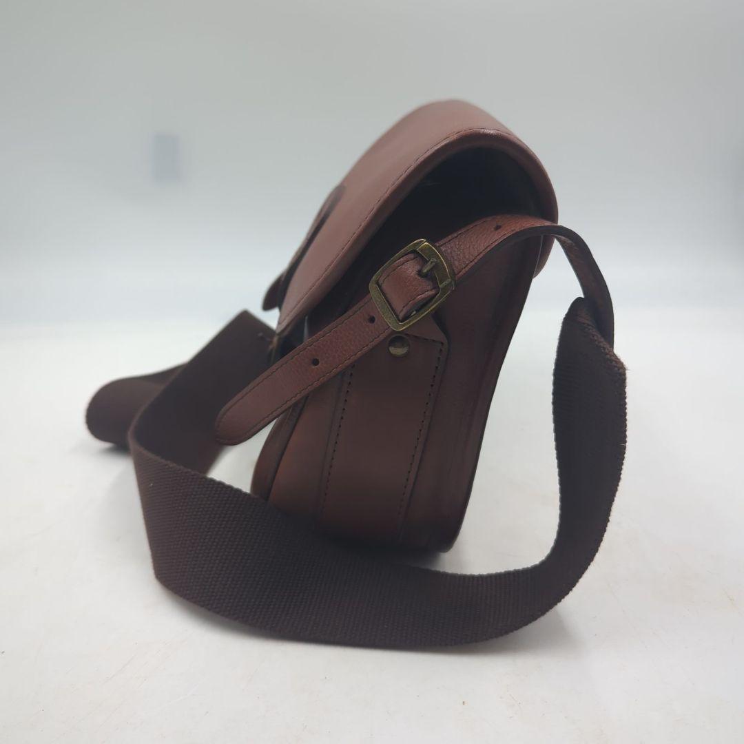 美品 Barbour バブアー カートリッジ ショルダーバッグ ブラウン レザー