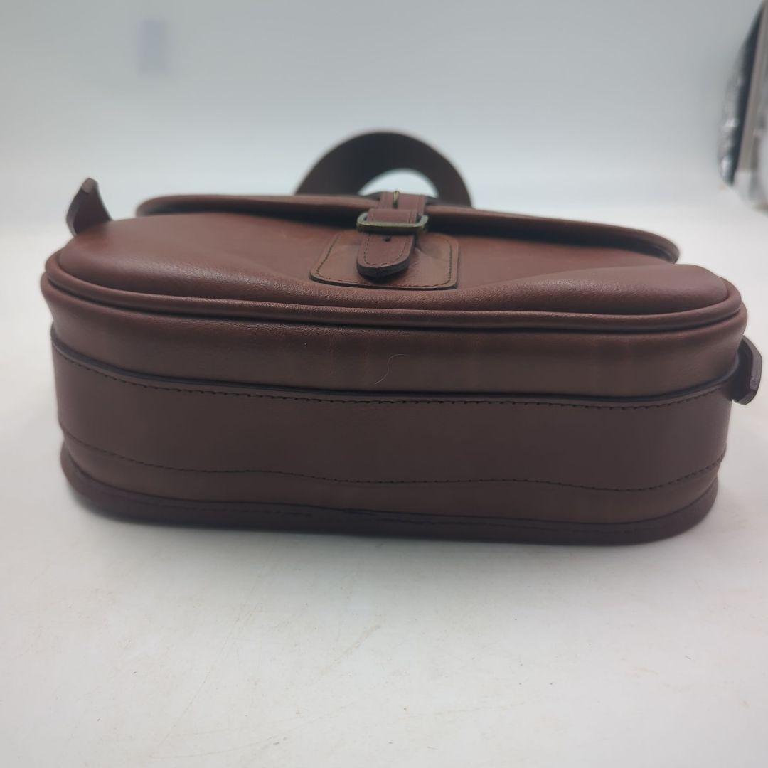 美品 Barbour バブアー カートリッジ ショルダーバッグ ブラウン レザー