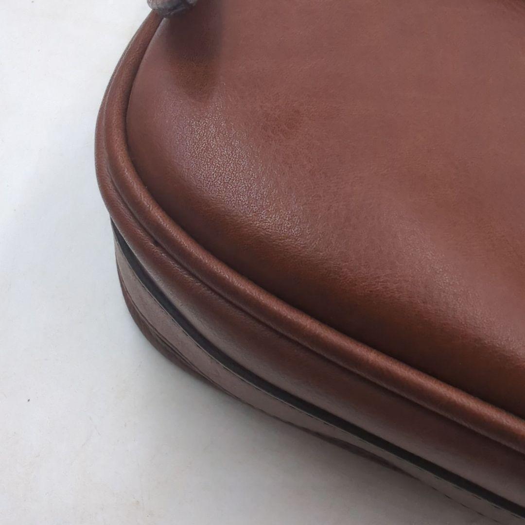 美品 Barbour バブアー カートリッジ ショルダーバッグ ブラウン レザー