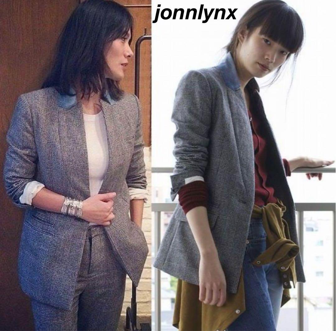 希少 極美品 jonnlynx タスマニアウール グレンチェックジャケット