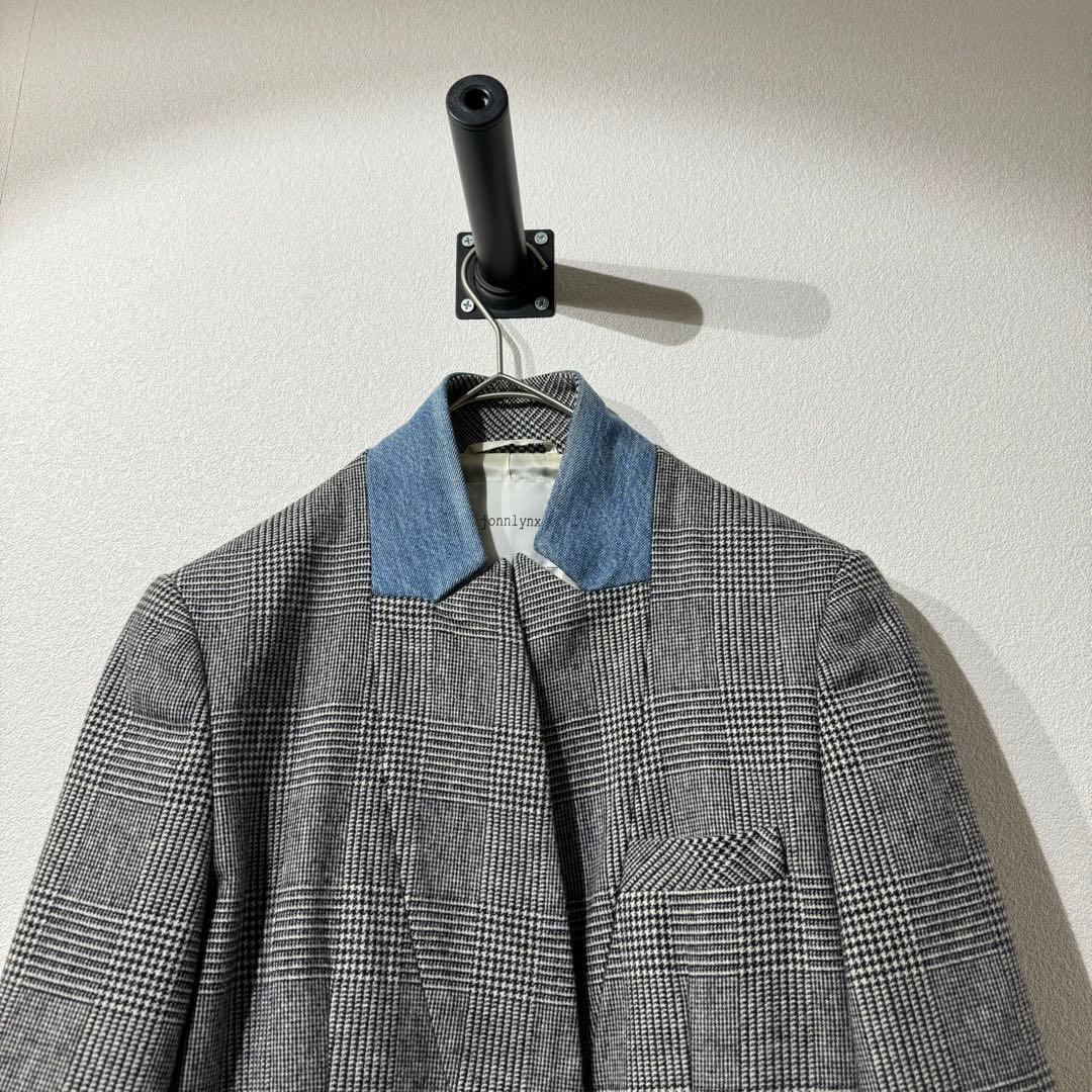 希少 極美品 jonnlynx タスマニアウール グレンチェックジャケット