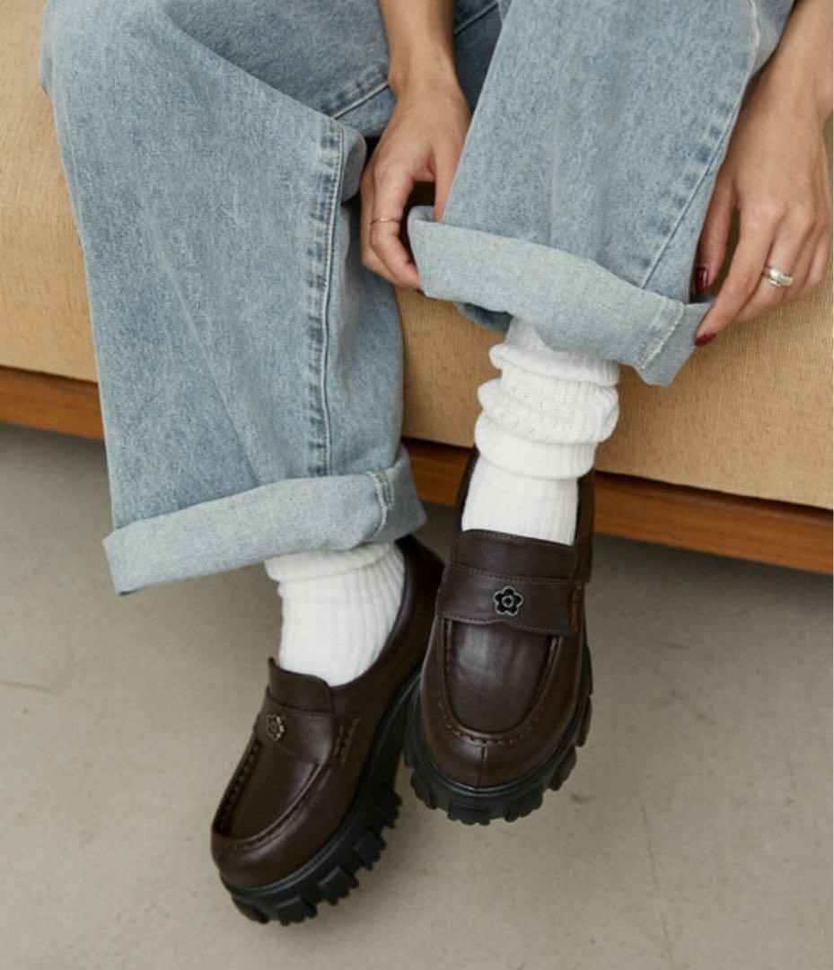 【MARY QUANT × PUBLUX】厚底ローファー　ブラウン　23.5