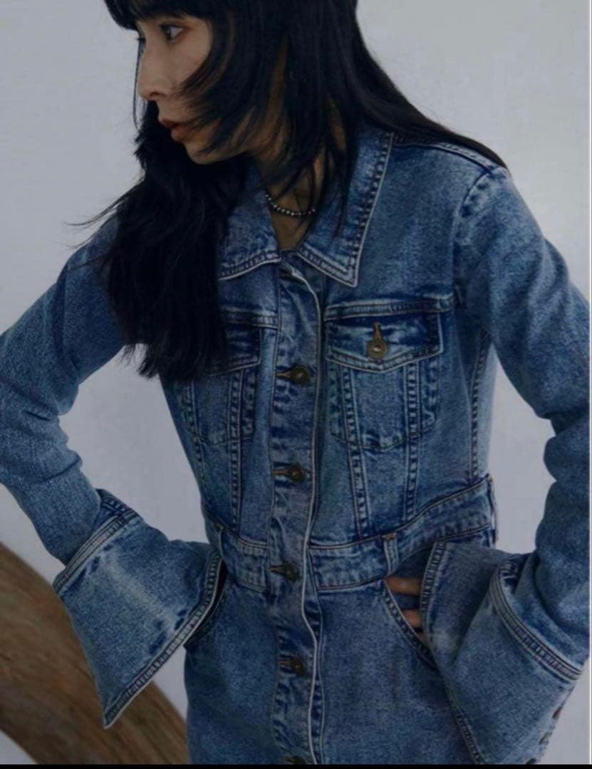 AMERI I LINE DENIM SHIRT DRESS Mサイズ