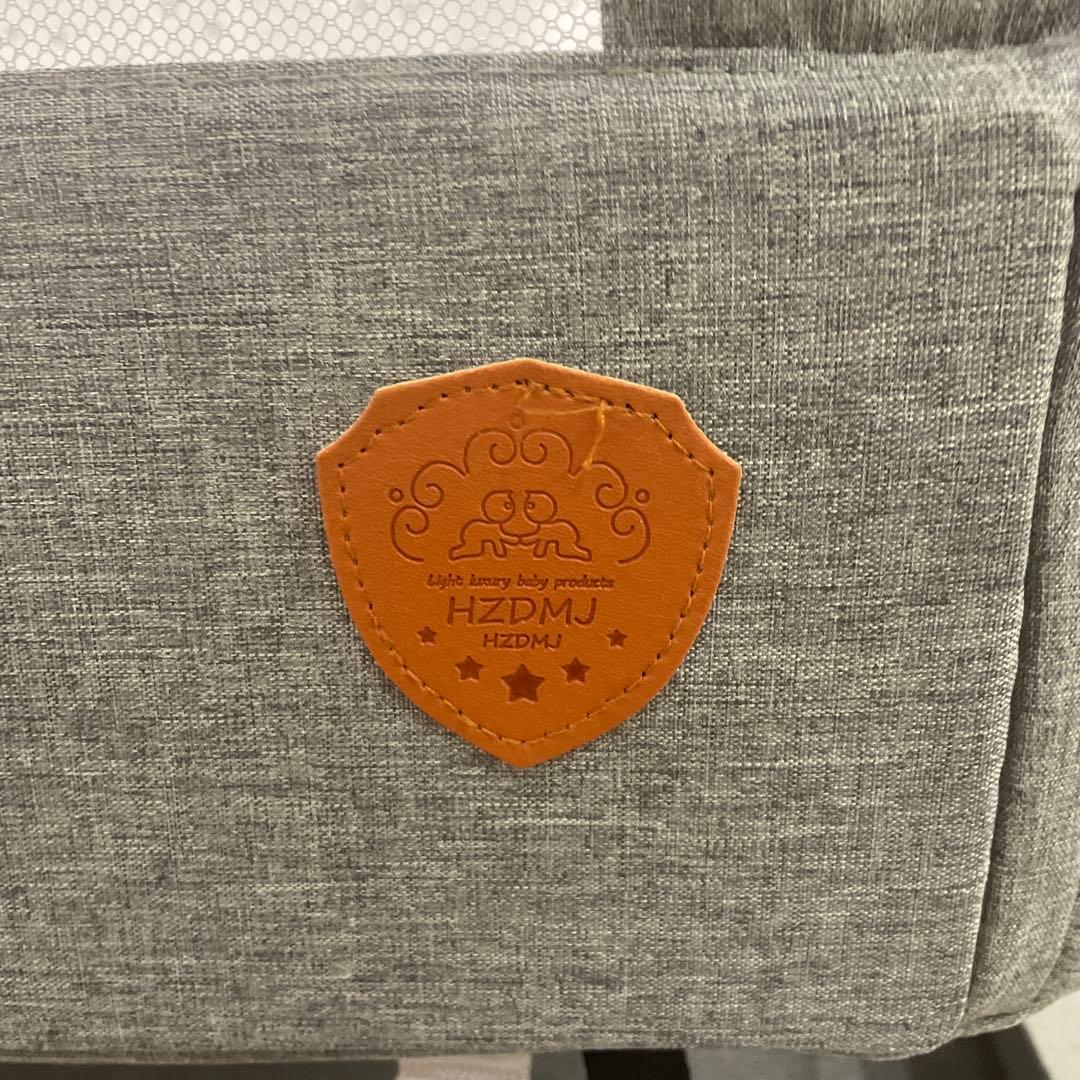 HZDMJ メッシュサイド ベビーベッド グレー