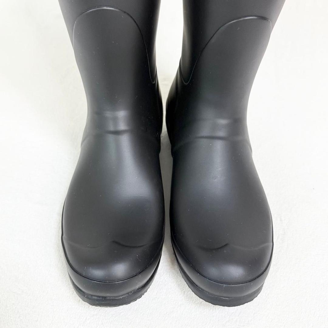 【ほぼ未使用】HUNTER レインブーツ ラバー 黒 UK7 ロング ベルト