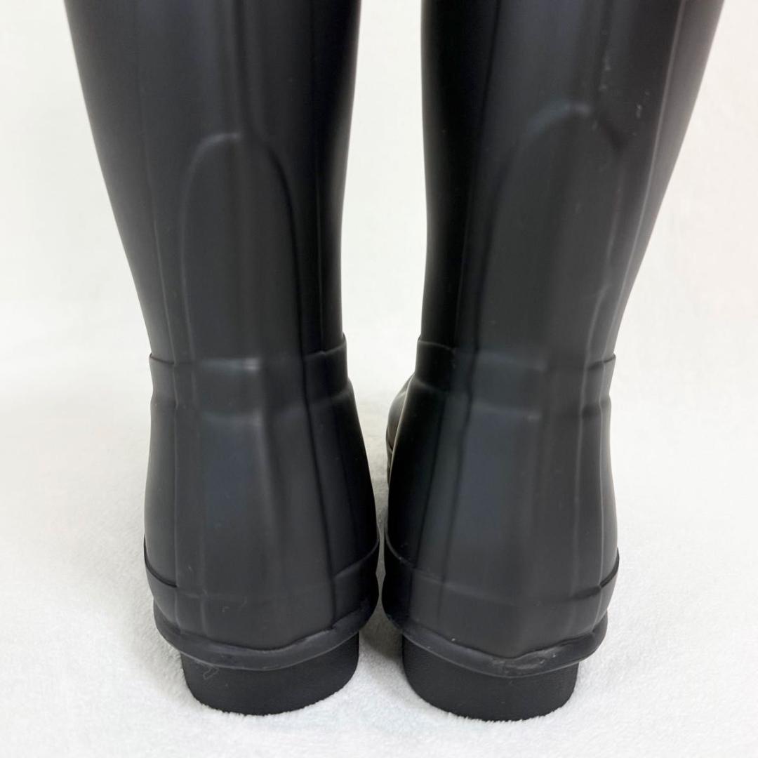 【ほぼ未使用】HUNTER レインブーツ ラバー 黒 UK7 ロング ベルト