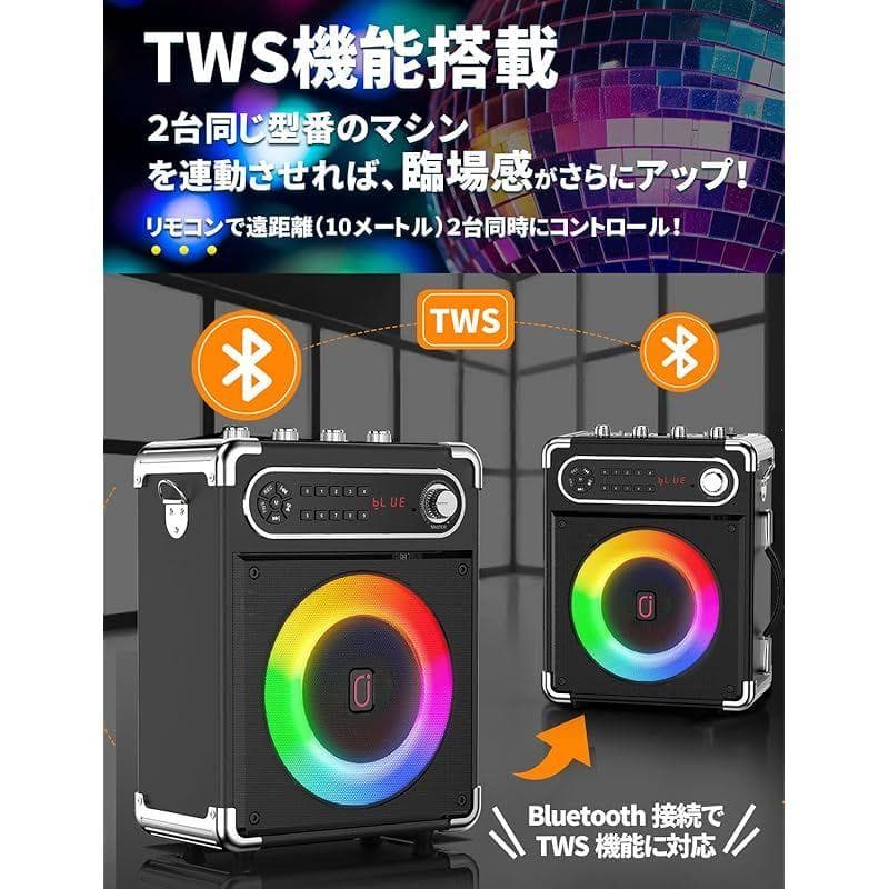 【新品】最安値セール中！カラオケ スピーカーセット ワイヤレスマイク2本