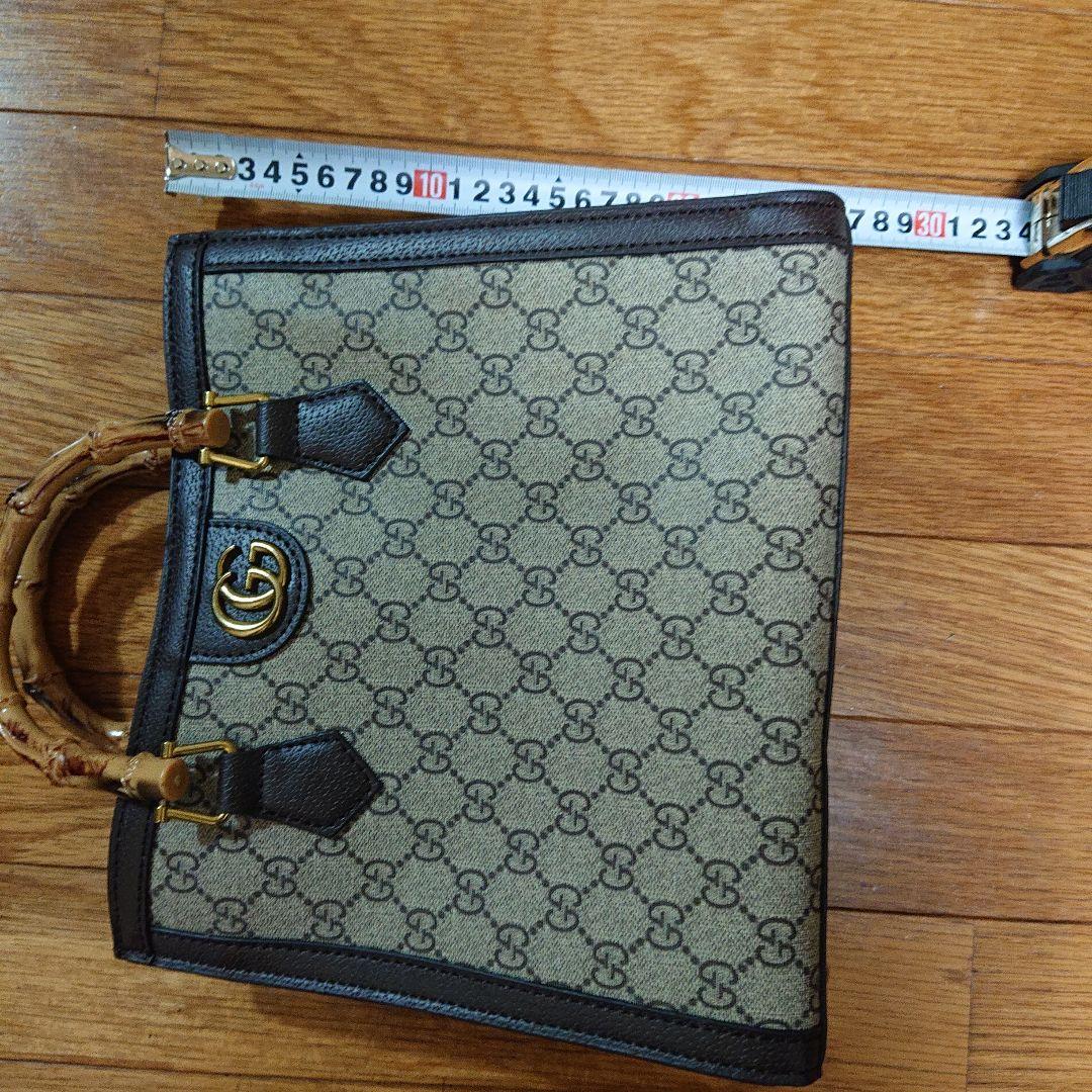 ノーブランド ノベルティー GGパターン ハンドバッグ バンブーハンドル